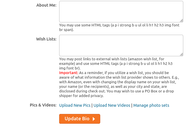 Chaturbate About Me Text Area