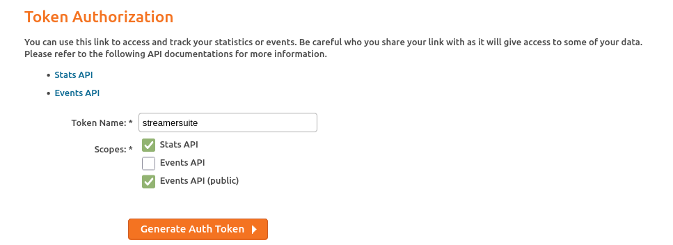 Stats Token Authorization