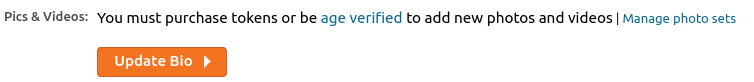 You must purchase tokens or be age verified to add new photos and videos
